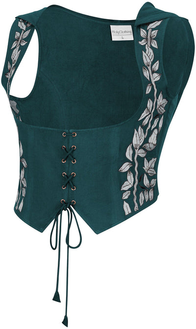 Tauriel Top Limited Edition Teal Peacock Silver Embroidery