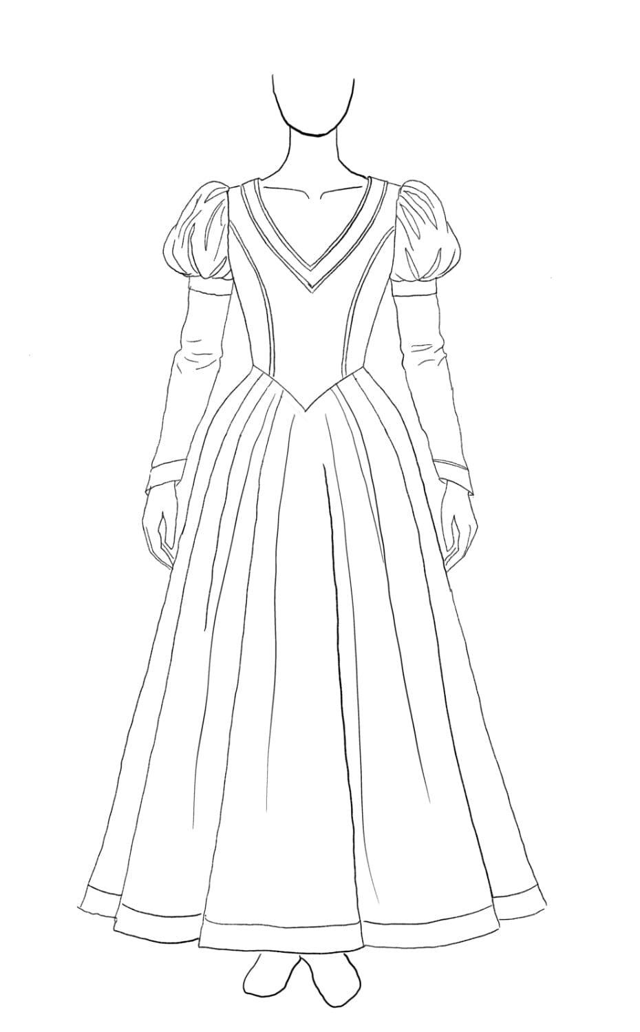Catherine Maxi | Royal V Neck Gown