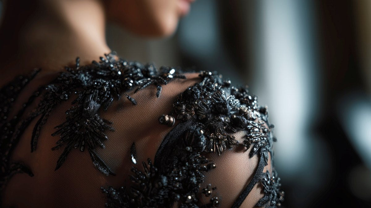 elegant beaded black dress