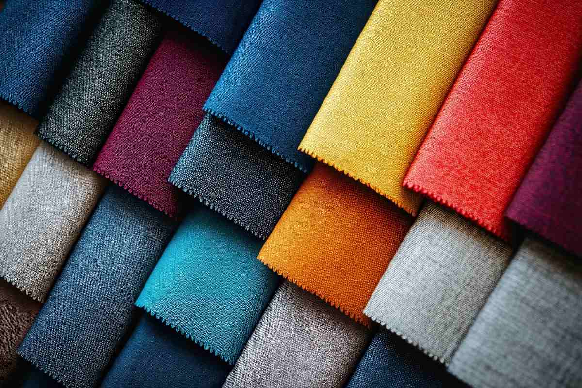 A collection of vibrant fabric swatches displayed in a clean and minimalist manner