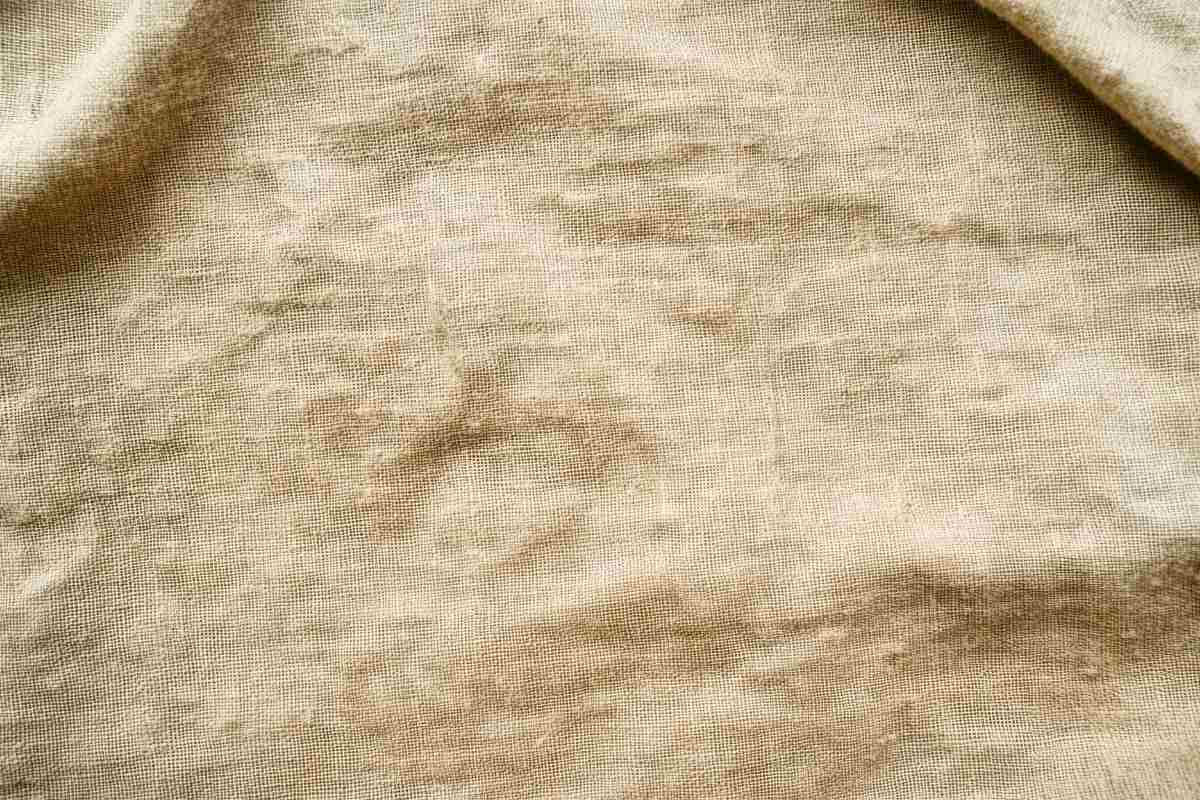 distressed beige fabric