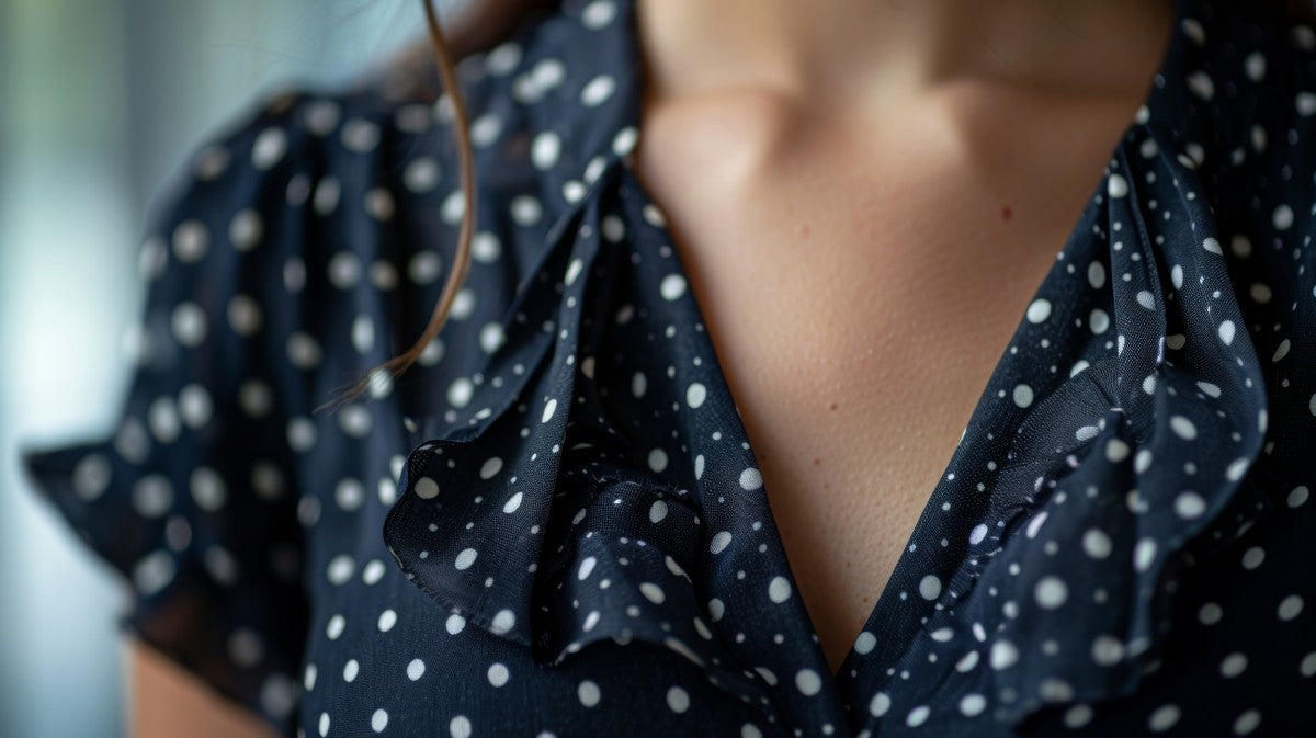 close up shot of a woman's neckline