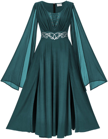 Renaissance Dress Women Vintage Bell Sleeve Medieval Corset Dress